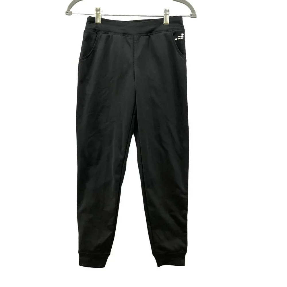 NWT BCG Girls Size M (8-10) Black Training Fleece Jogger Pants Active Athleisure